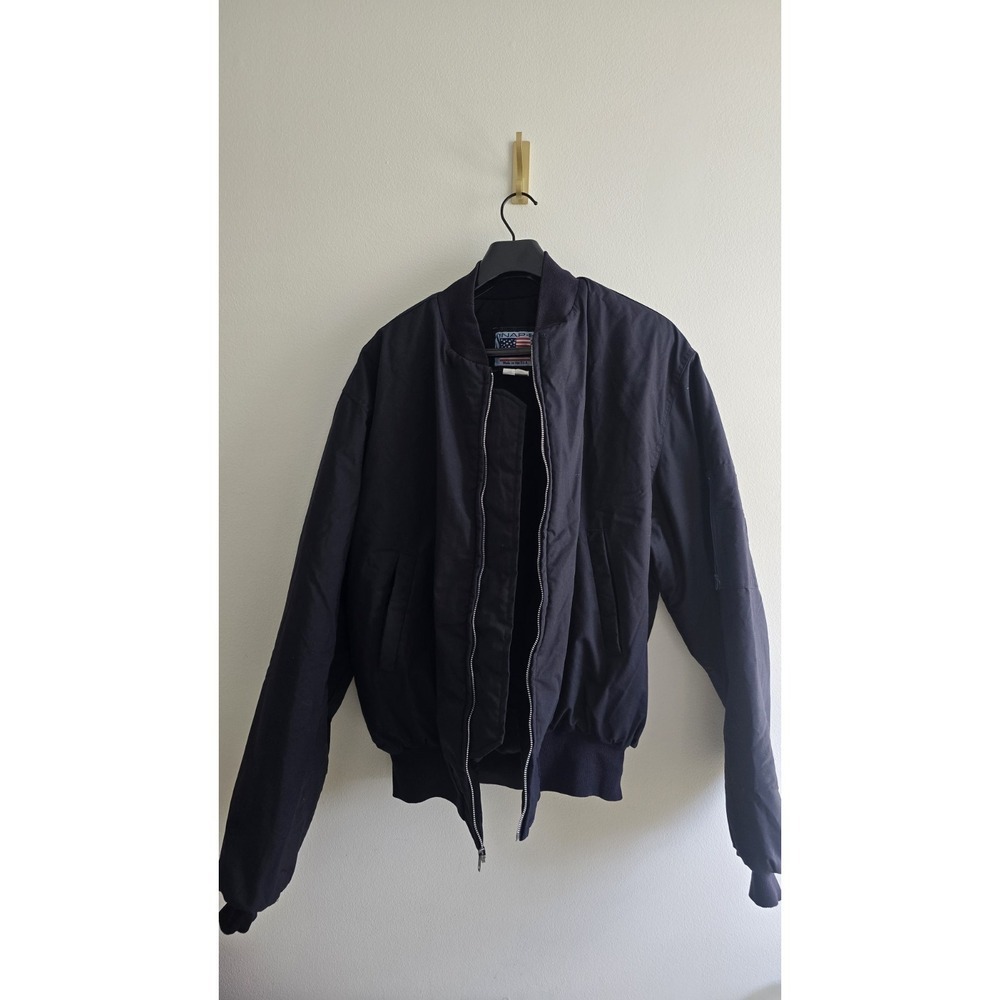 Nap-Line Made In USA Bomber Jacket XL Tall Navy Zip Flight Vintage MA-1‎ style